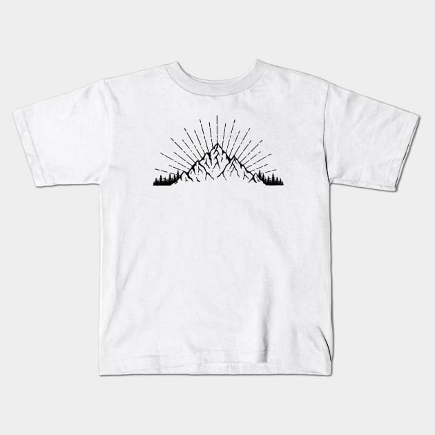 Sunshine Mountain Kids T-Shirt by SommersethArt